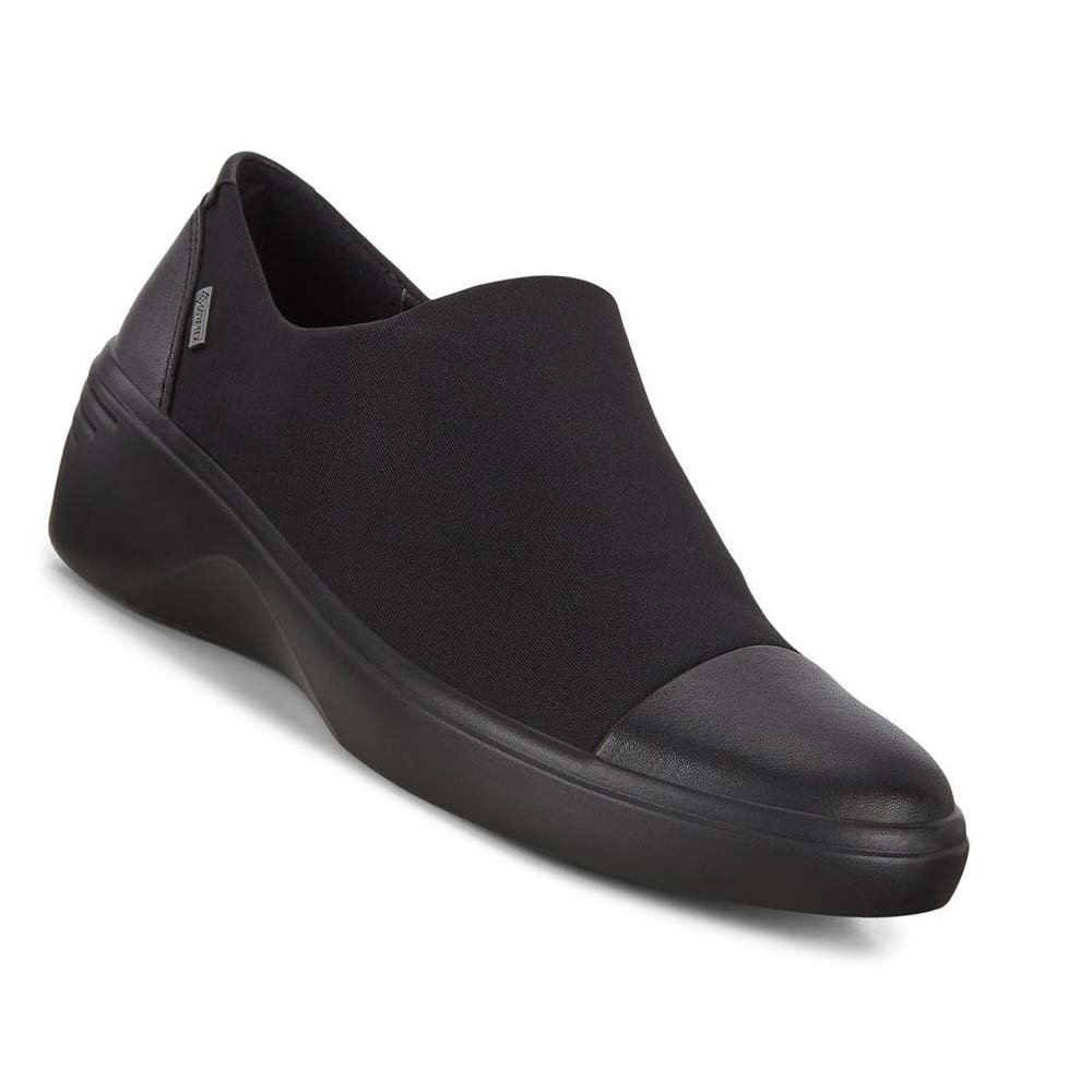 Ecco Soft 7 Wedge Gtx Slip On Fritidssko Dame Svarte | NO 81PJJ